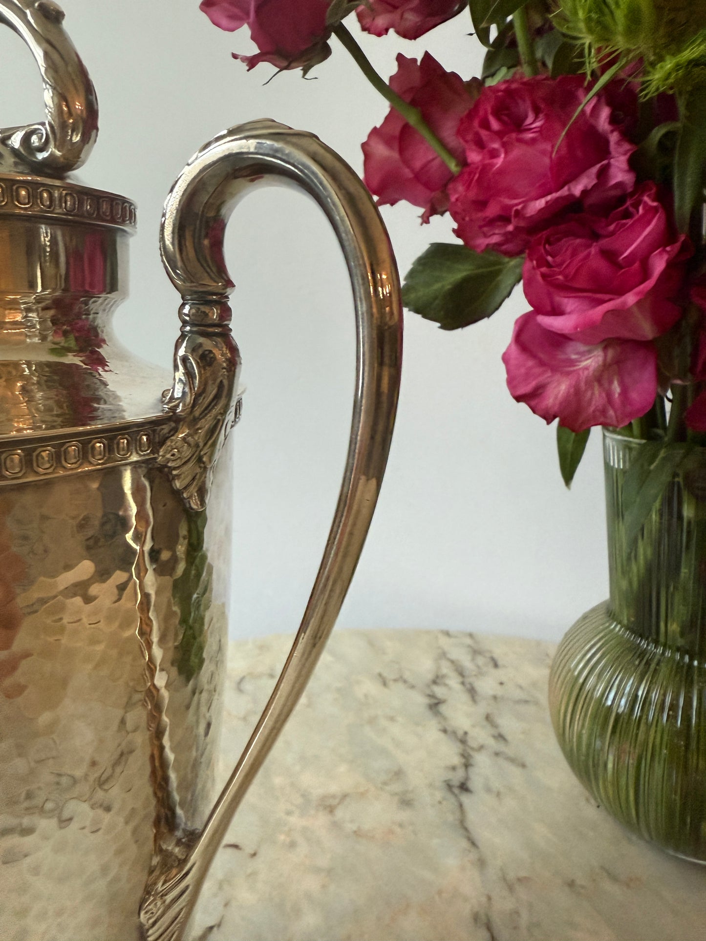Vintage Derby International Silver Cocktail Shaker – Hammered Silver Plate Barware