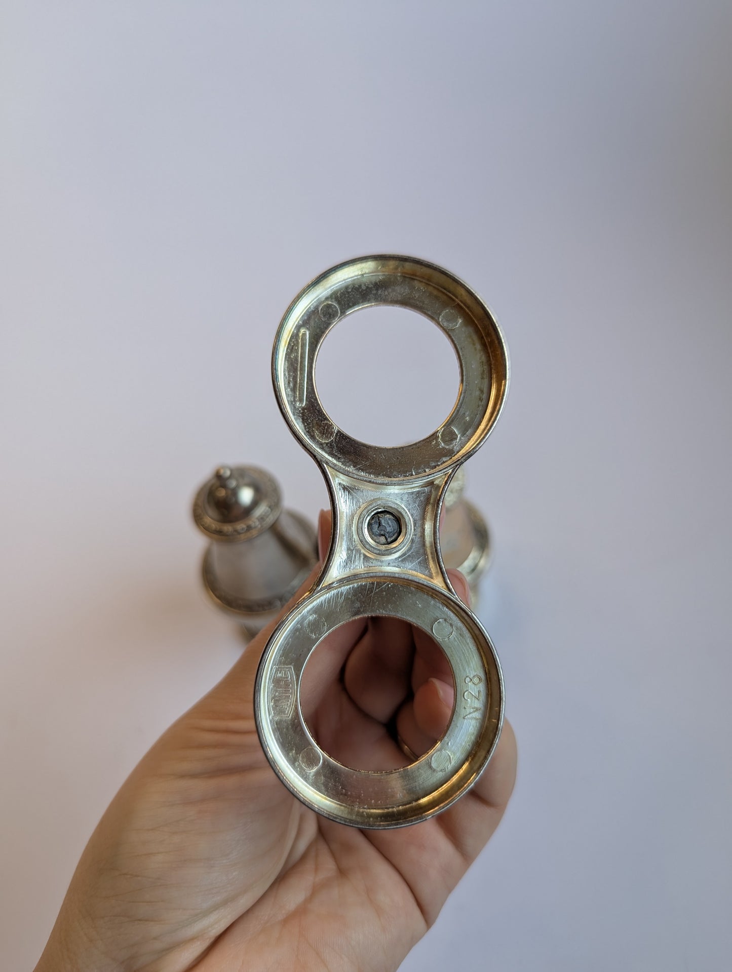 Vintage Silver-Plated Salt and Pepper Shaker Set with Stand – Elegant Tabletop Condiment Holder
