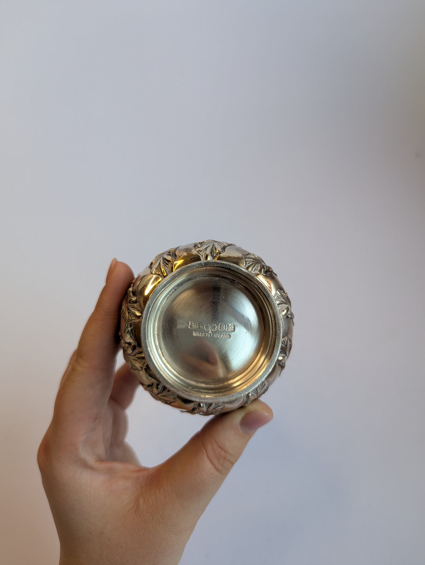 Vintage English Silver-Plated Sugar Shaker – E.P. Copper, Edwardian Style with Ornate Leaf Repoussé Design