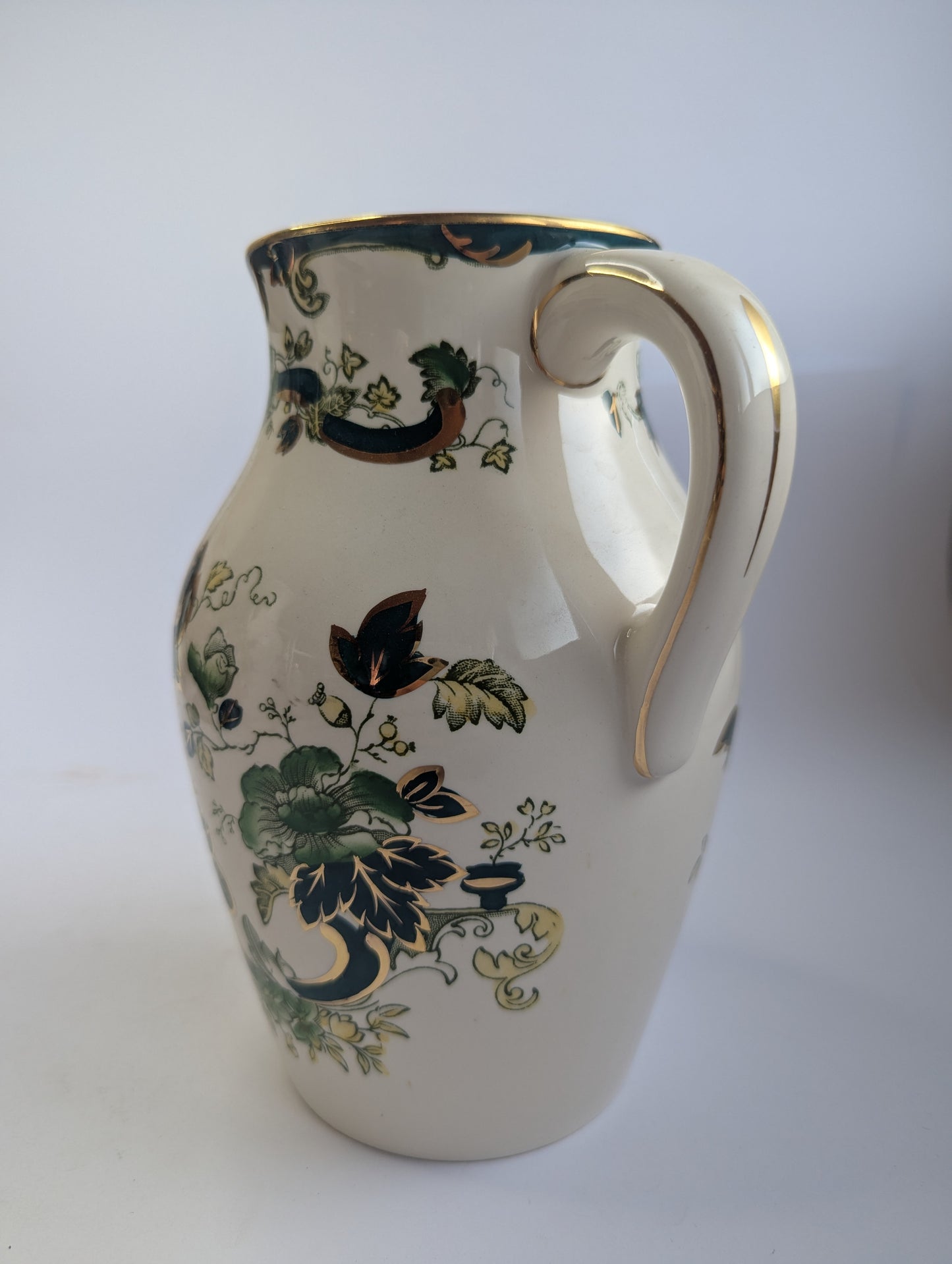 Mason’s Mandalay Chartreuse Two-Handled Vase – Vintage English Ironstone