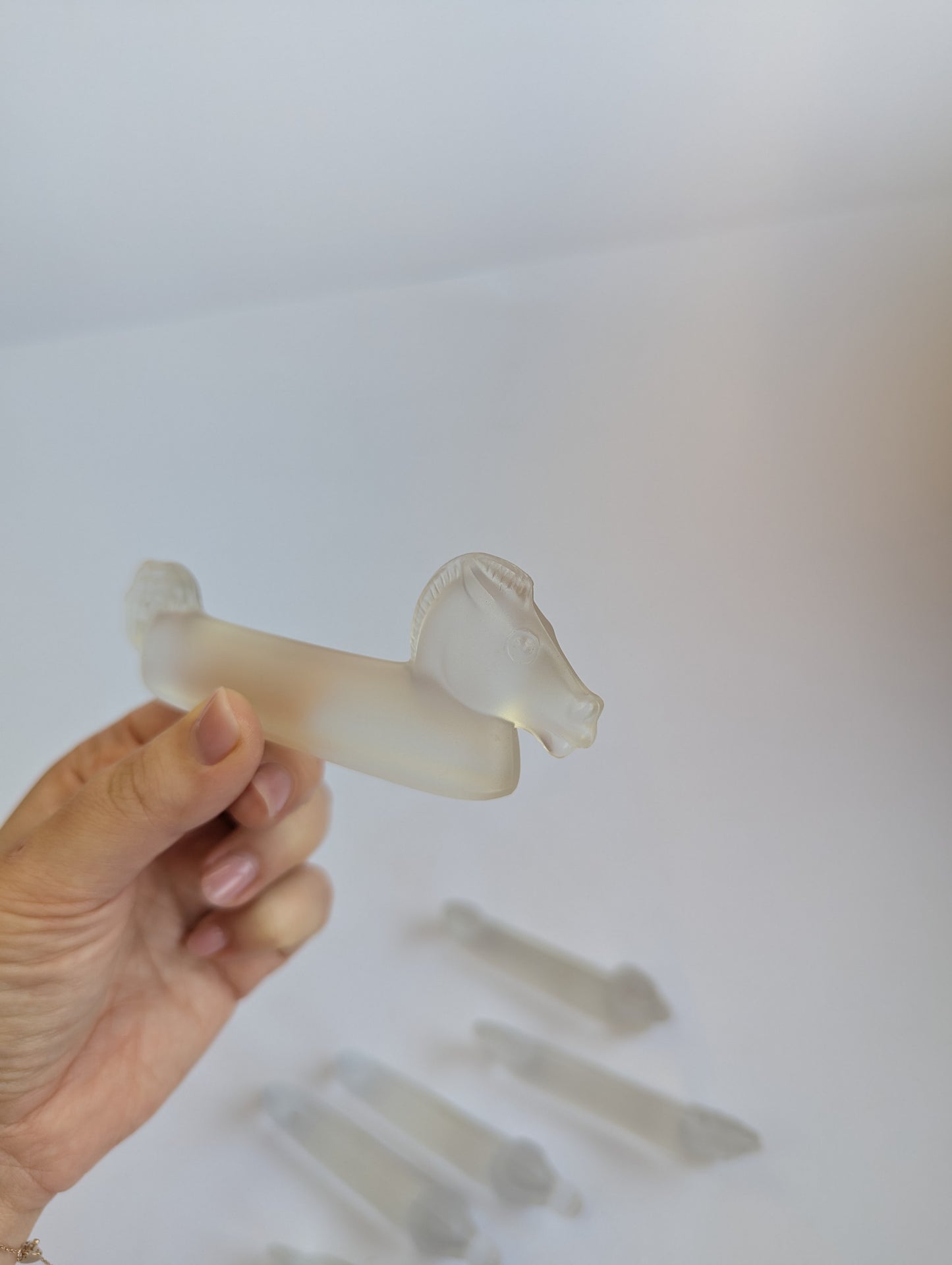 Set of Frosted Glass Animal Knife Rests – Vintage Table Accessories