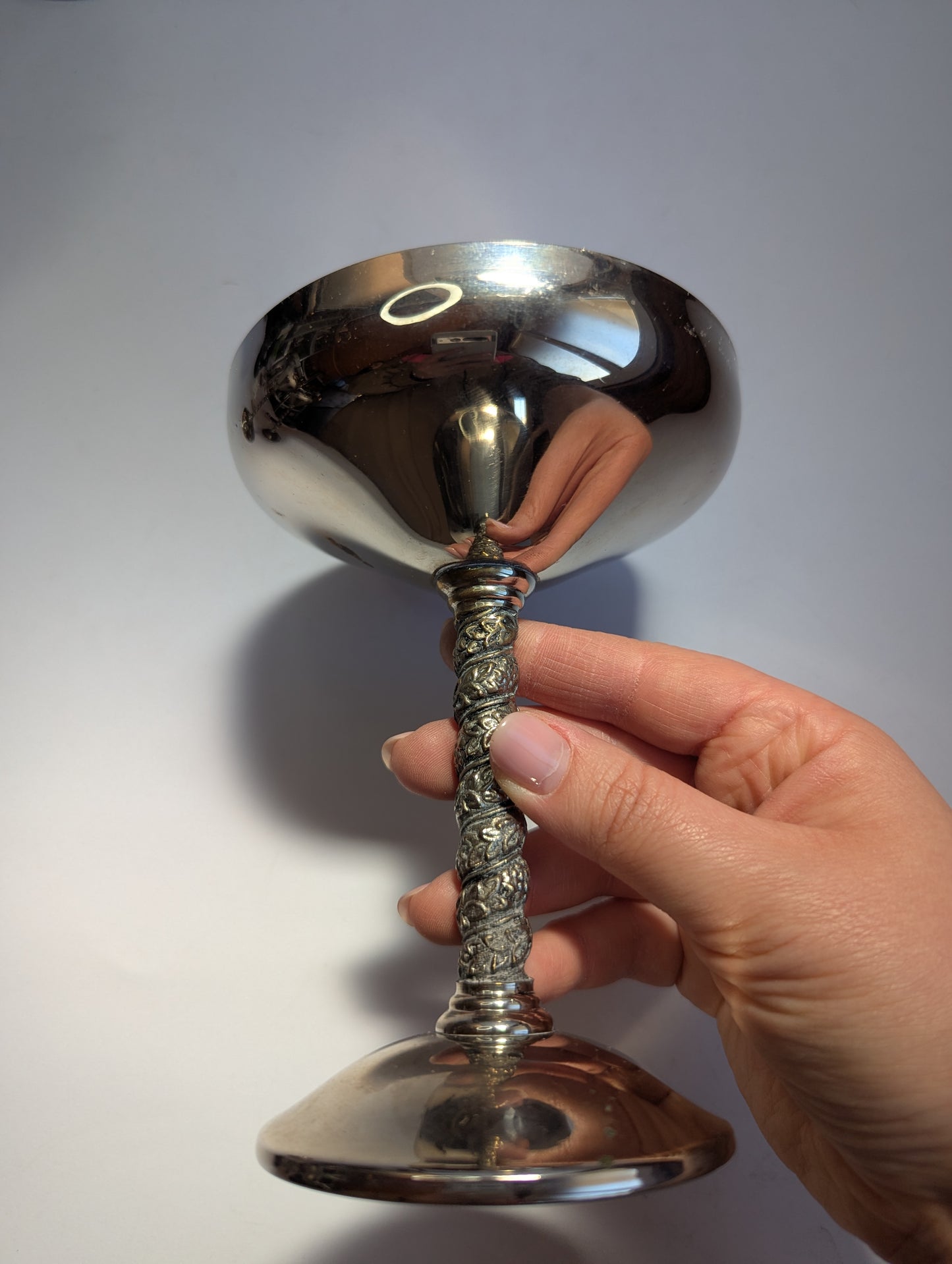 Vintage Spanish Silver-Plated Champagne Coupes – Elegant Stemmed Toasting Glasses