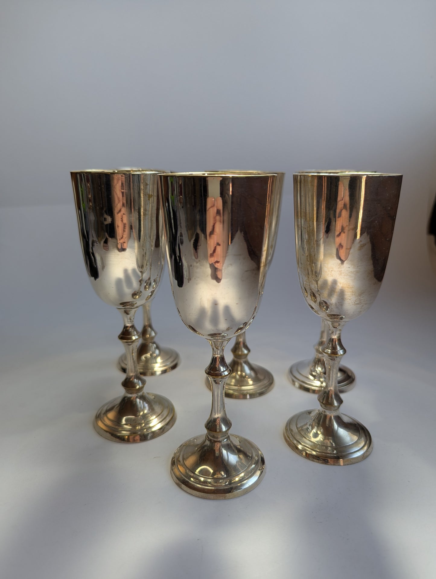 Set of Vintage Spanish Silver-Plated Goblets – Elegant Barware from Spain