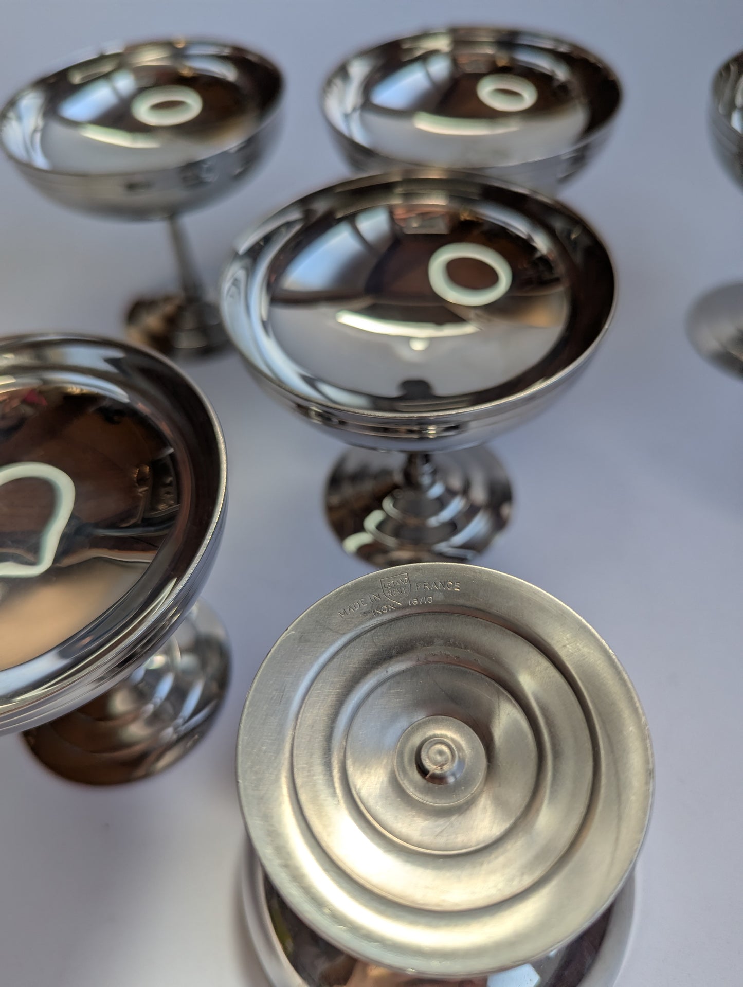 Set of Vintage French Silver-Plated Crémant Coupes – Elegant Dessert or Champagne Bowls