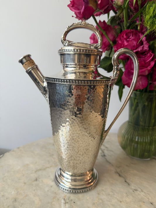 Vintage Derby International Silver Cocktail Shaker – Hammered Silver Plate Barware