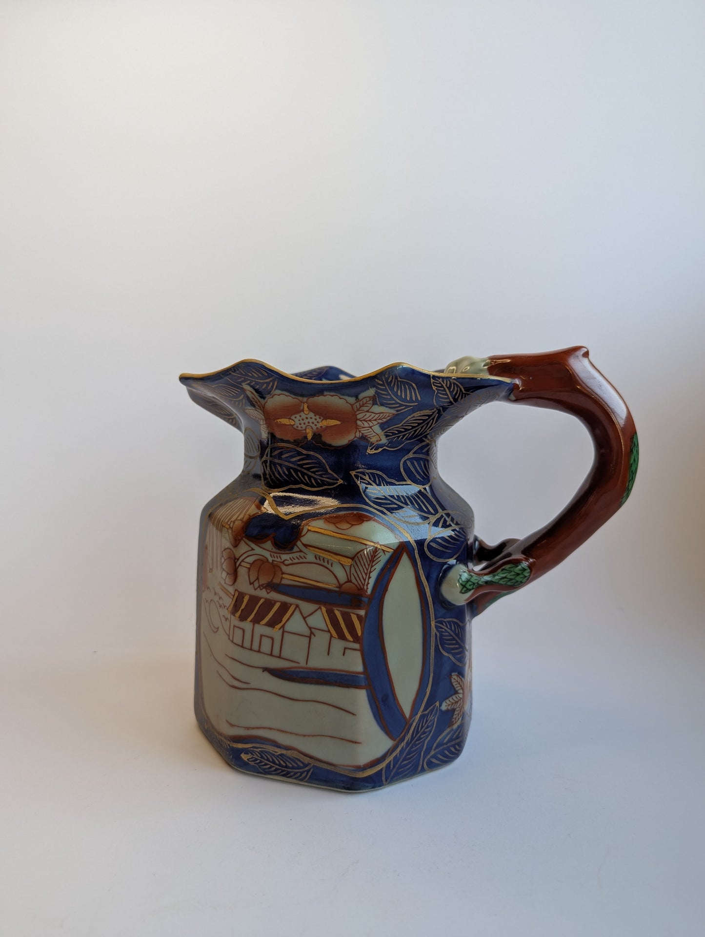 Antique Mason’s Ironstone Jug – Hand-Painted Imari Style Pitcher