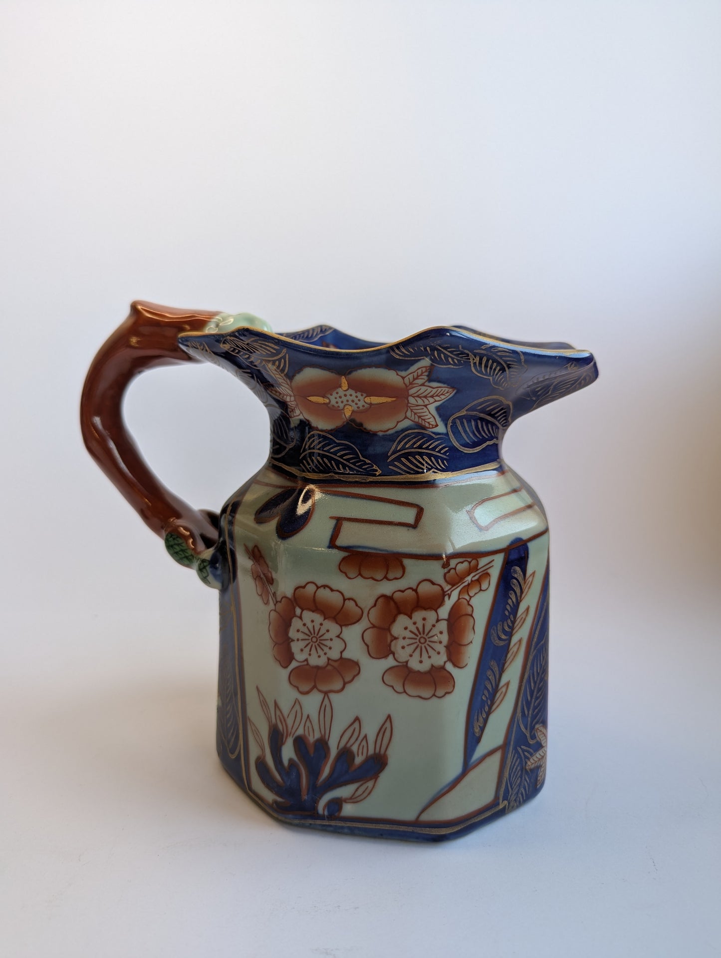 Antique Mason’s Ironstone Jug – Hand-Painted Imari Style Pitcher