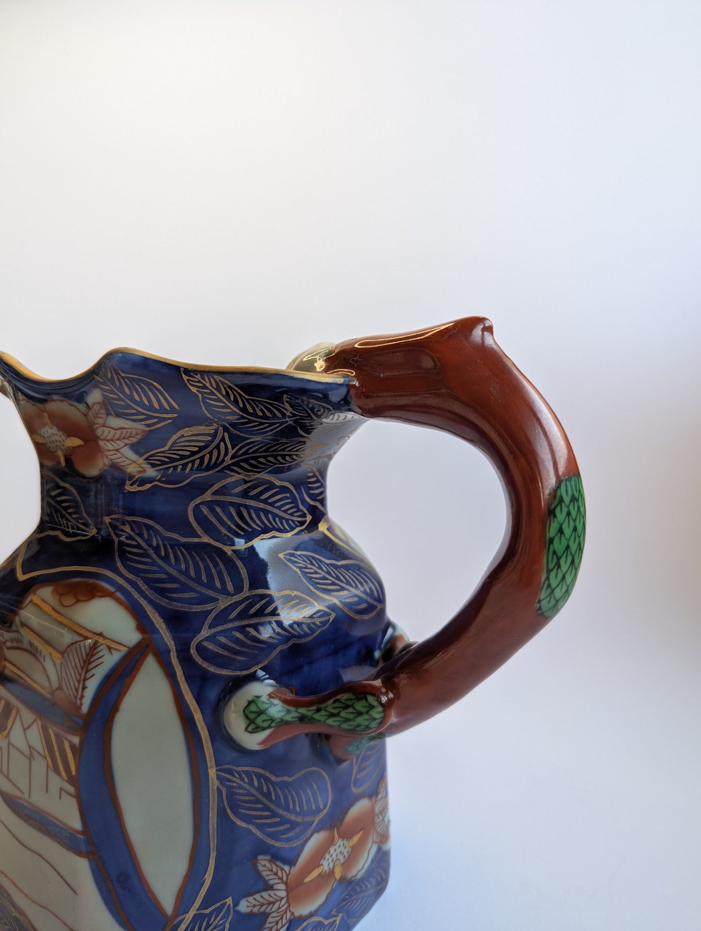 Antique Mason’s Ironstone Jug – Hand-Painted Imari Style Pitcher