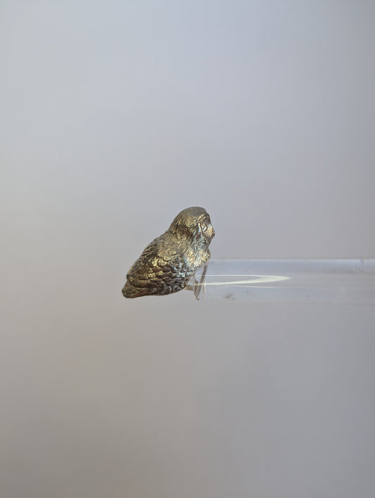 Vintage Silver-Plated Owl Magnifying Glass – Reading Loupe with Glass Handle